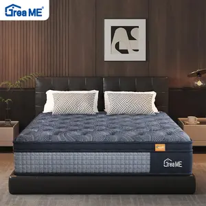 GreaME Kasur Pegas Independen Berkualitas Tinggi, Tebal 25/30 cm, Kasur lantai, Termasuk Bantal Gratis