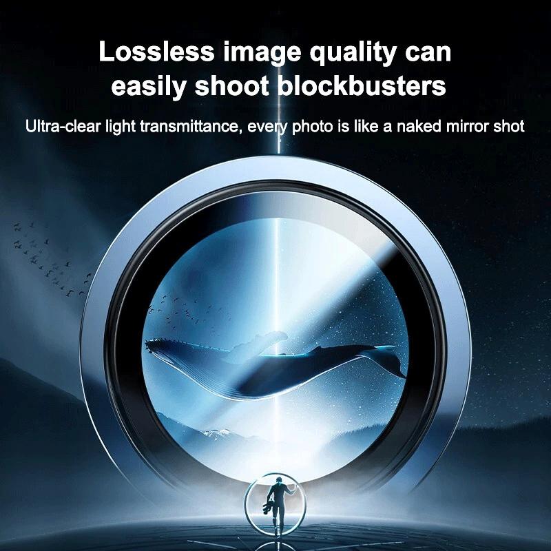 Vòng Bảo Vệ Kim Loại Ống Kính Máy Ảnh Phía Sau, Với Kính Cường Lực, Tương Thích Với iPhone 15 Pro Max, 14, 13, 12, 11 Pro Max, Mini, 14, 15 Plus 6
