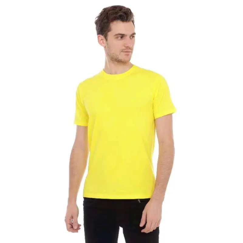 kaos polos lengan pendek pria wanita warna kuning kenari bahan cotton combed 30s premium super nyaman Lembut 0