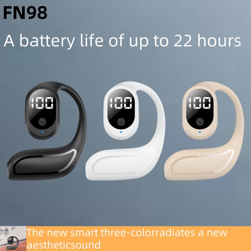  Tai Nghe Không Dây Bluetooth FN98 Một Tai Thiết Kế Thời Trang Cảm Ứng Màn Hình Kỹ Thuật Số LED 5.3 Nút Tai Giảm Tiếng Ồn Tai Nghe Nhạc Bluetooth TWS Thời Lượng Pin Dài 20 Giờ 