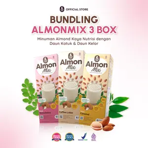 MamaBear Special Bundle AlmonMix Caramel + Strawberry + Coffee Latte [3 PCS] Susu Almond Kaya Nutrisi untuk Ibu Menyusui Halal BPOM