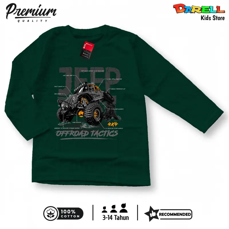 Baju kaos anak lengan panjang laki laki usia 3,5-14 tahun Kaos anak 6