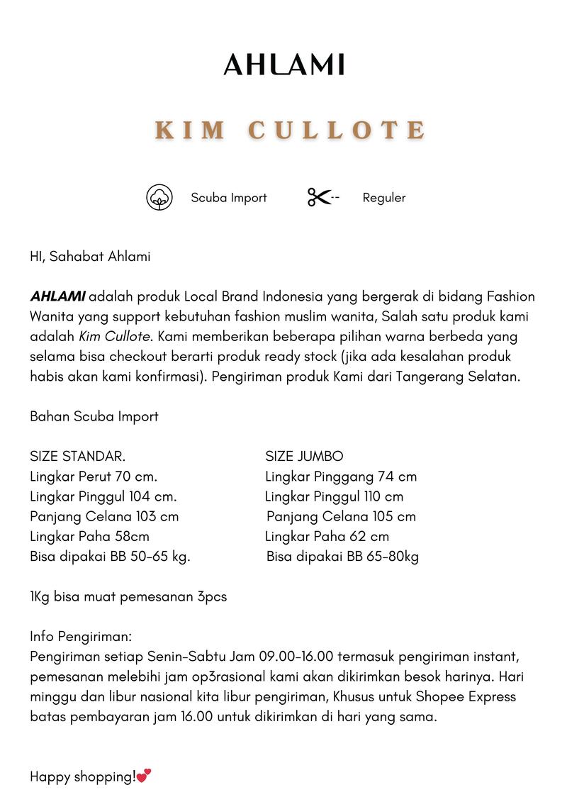 Product Introduction of AHLAMI - KIM CULLOTE PANTS HW HIGHTWAIST CULLOTE PANTS CELANA KULOT SCUBA PREMIUM CELANA KULOT CELANA KANTOR 1