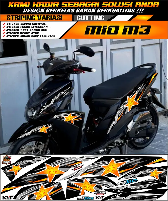 STRIPING VARIASI MIO M3 BINTANG THAILAND , STICKER MOTOR Motorcycle 2