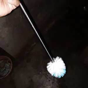 Sikat WC Bulat Gagang Stainless Cuci Kamar Mandi Toilet Gantung Awet