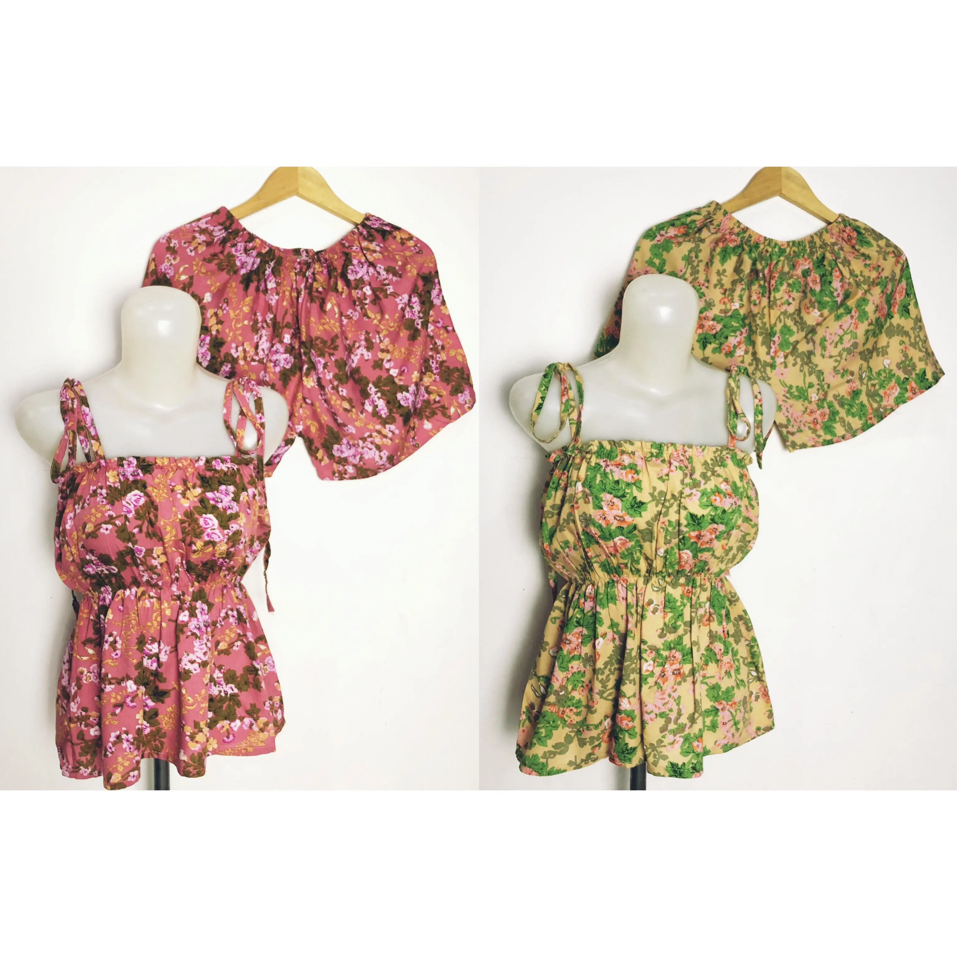 Setelan Tangtop wanita dewasa motif bunga Baju Celana