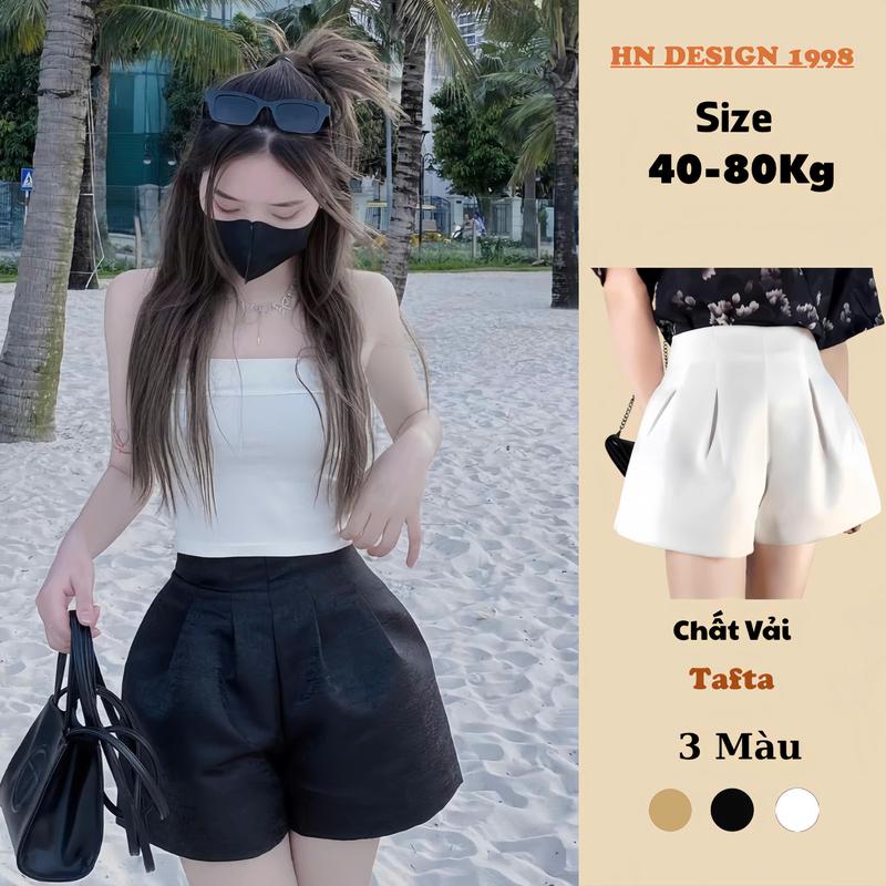  COMBO Quần Short Nữ Đùi Dáng Xoè Phồng khoá sau 2 Lớp Cạp Cao Tôn Dáng Women HN DESIGN mã 885 