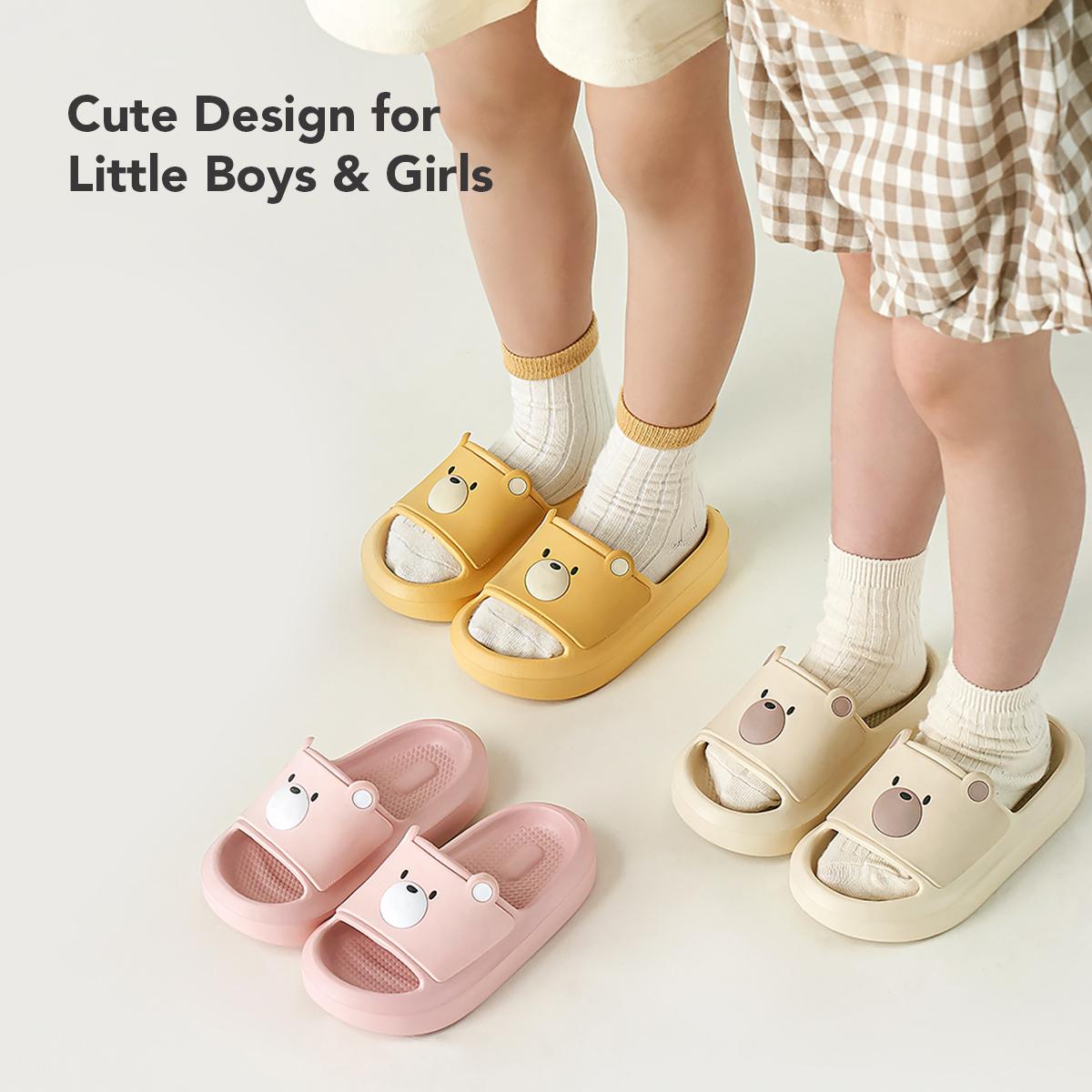 Sakumini Slippers Sandal Kartun Beruang Anti Slip Unisex Footwear Cartoon Bear   Shoes Pink Kuning Beige