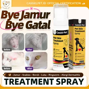 Cassiel Pet Skin Treatment Spray Obat Anti Scabies Gatal Kulit Jamur Luka Koreng Bernanah Eksim Gatal Kucing Dan Anjing Paling Ampuh 60 Ml sirop satu barang