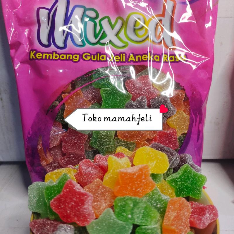 PERMEN WAISUN FRUIT / PERMEN JELLY/JELLY WAISUN MIX FRUIT 250GRAM - 1KG Candy Jeli Lemon Jeruk Apel Orange Unflavored Tidak Camilan Food Snacks Cemilan Makanan 3