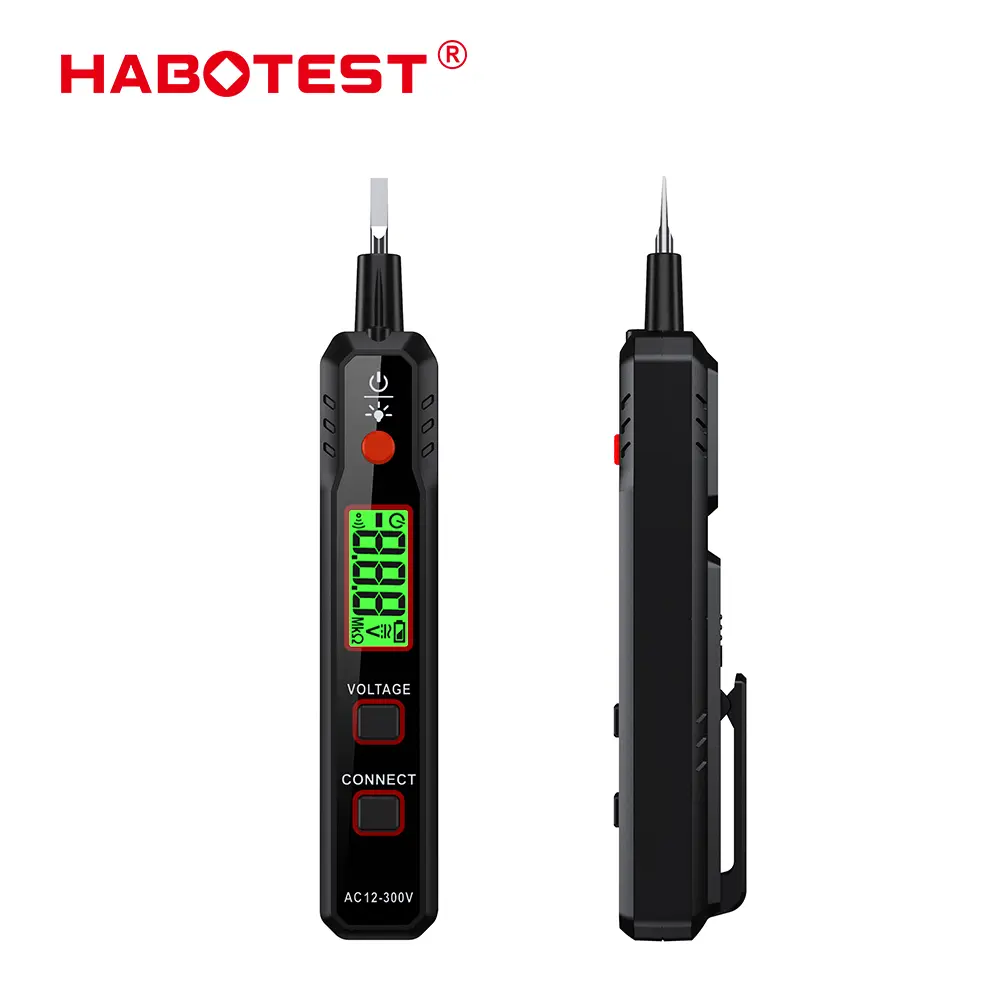 [Batteries not included]HABOTEST Tester 5 in 1 Voltage Detector Pen Electric Adjustable Non-contact Circuit 300V AC Voltage Backlight Tester HT89