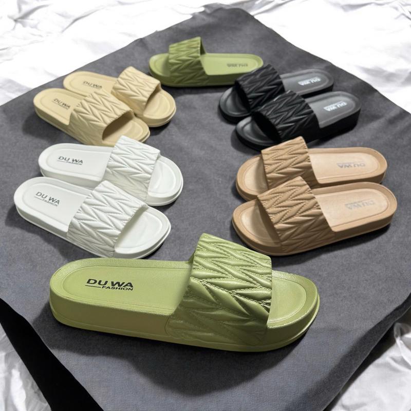  Dép bánh mì nữ 3CM đế cao su EVA siêu nhẹ chống trượt - Slipper DéP Có Quai-màu đen 