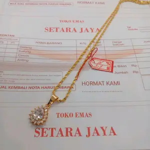 terbaru,kalung wanita liontin tetes,berlapis emas,free ada surat dari tokoh