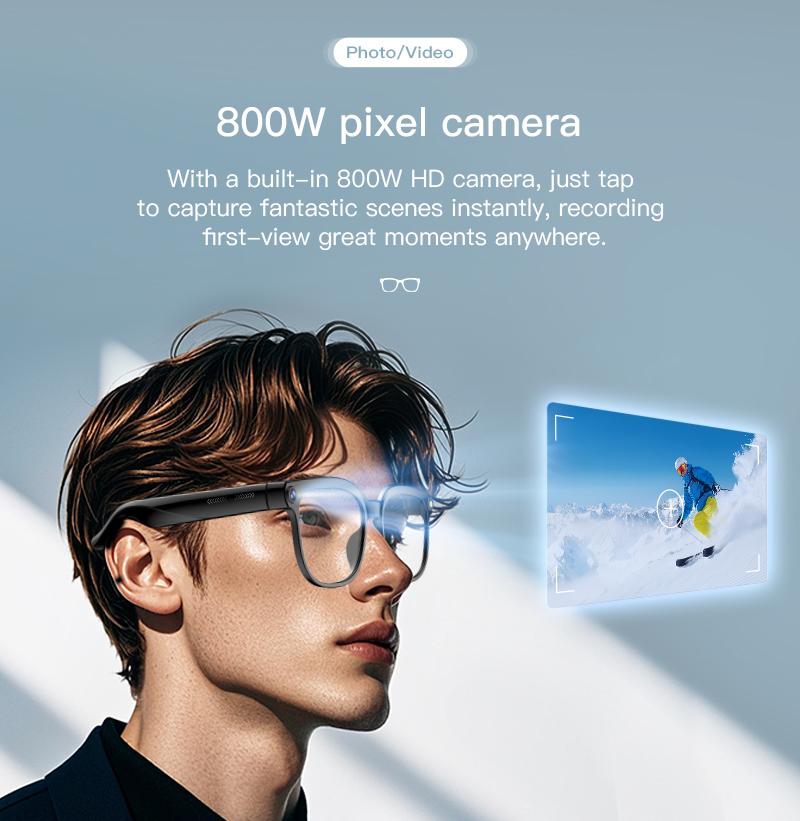 PEJE Smart Glasses 800W Camera AI Translate | OutdoorSmart Sport | Remote Photo & HD Video | Bluetooth 5.4 Music | Hands-Free Calling | IP65 Waterproof Kacamata Pintar Outdoor