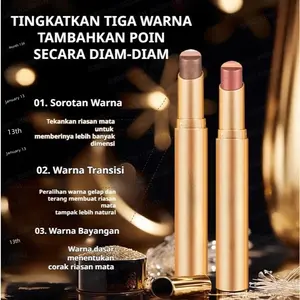 [Buy 1 Take 1] Tutup Mata 3 Warna Gradient untuk Pemula Stik Eyeshadow Tahan Air Keringat Matte Shimmer Mudah Aplikasi Tahan Lama Membantu Ciptakan Mata