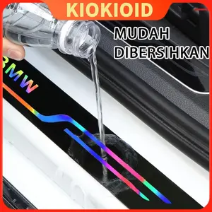4Pcs Universal Car Door Step Sill Plate Mobil Stick Stiker Reflektif Stiker Air Dan Tahan/Sticker Pelindung Sill Plate Mobil/Berwarna-warni Reflektif Sticker Mobil【kiokio】