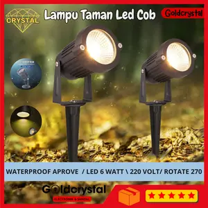 SIVITECH Lampu Taman LED COB 6Watt Outdoor Waterproof IP65 Bisa Ditancap & Tempel Kuning Putih Super Terang 220V