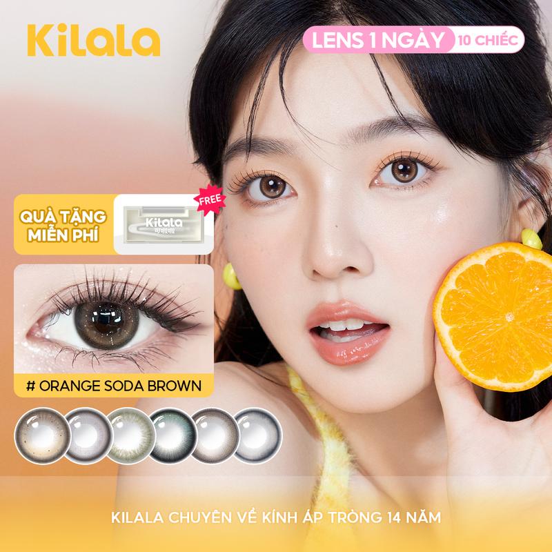 Kilala Lens 1 Ngày 10 chiếc kính áp tròng màu nâu xám DIA 14.0-14.5mm độ cận 0-7 lens êm mềm màu sắc tự nhiên không kén trường hợp sử dụng khả năng chống UV tốt bảo vệ sức khỏe của mắt