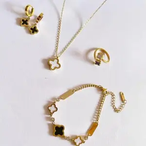 Kalung Anting 1 Set dengan Desain Elegan Kekinian Anti Karat Tidak Memudar