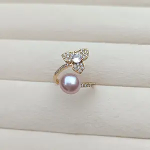 {SPESIAL CUCI GUDANG} Cincin Rhodium Mutiara Air Tawar Asli