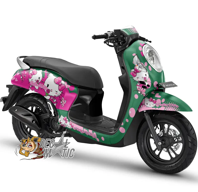 Decal scoopy Full Body - Stiker Scoopy Full body FI SPorty Fashion Stylish prestige Kartun HK  5 Motor Motorcycle 6