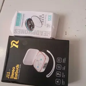 X55 TWS Bluetooth Earphone Invisible Wireless Earbuds LED Display Suara Jernih Desain Unik Modern