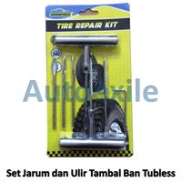 Gambar Set Alat Tambal Ban Luar Tubeless Jarum dan Ulir Kikir Besi Bonus Serap Anak Refill Tubles Tubless Peralatan Perbaikan Tambal Bocor Heavy Duty Tire Repair Kit - Silver dari Autoexile Kota Medan 1 Tokopedia