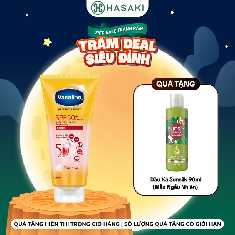 [MUA 1 TẶNG 1] Serum Dưỡng Thể Vaseline Chống Nắng 300ml (Mới) Healthy Bright Daily Protection & Brightening Serum SPF 50+ PA++++ | HASAKI BEAUTY