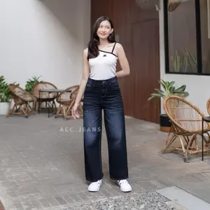 ACCJEANS - Highwaist Oversize Baggy Loose UNISEX Korean Baggy Jeans Straight Wanita