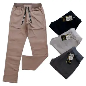 CELANA CHINOS PANJANG PRIA DEWASA RIB PINGGANG KARET BAHAN MELAR ELASTIS  Kain katun Twill Combed Stretch Cowok Kerja Santai Slimfit Distro Nyaman Harian