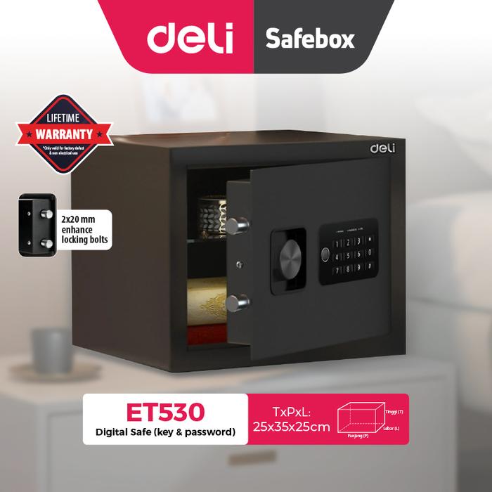 Gambar Deli Brankas Besi Digital / Digital Safe Box / Double Unlocking / Kunci Kata Sandi / Key Password / Anti Maling Anti Bobol  35x25x25 ET530 dari Deli Brankas Official Store Kota Administrasi Jakarta Timur Tokopedia