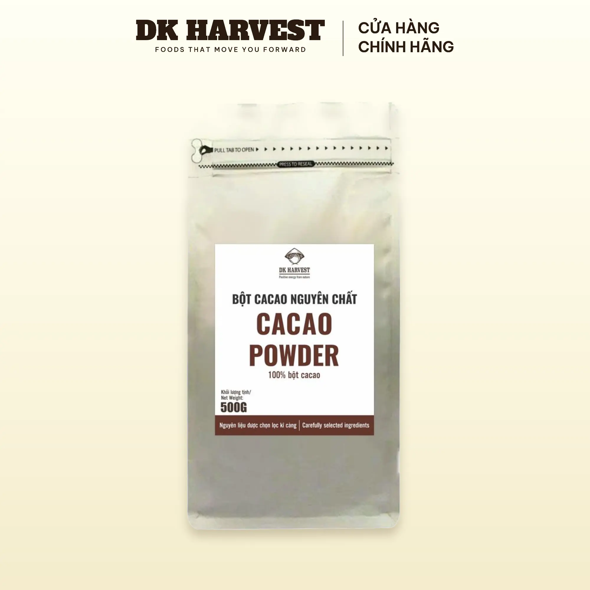 Bột Cacao Nguyên Chất DK Harvest 100g – 11-13% Bơ Cacao | Đậm Vị, Giàu Chất Chống Oxy Hóa, Cải Thiện Tâm Trạng