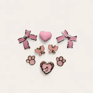 Aksesoris Jibbitz Pita Pink Premium 1 Set Pin Charm Mewah Shoe 2025