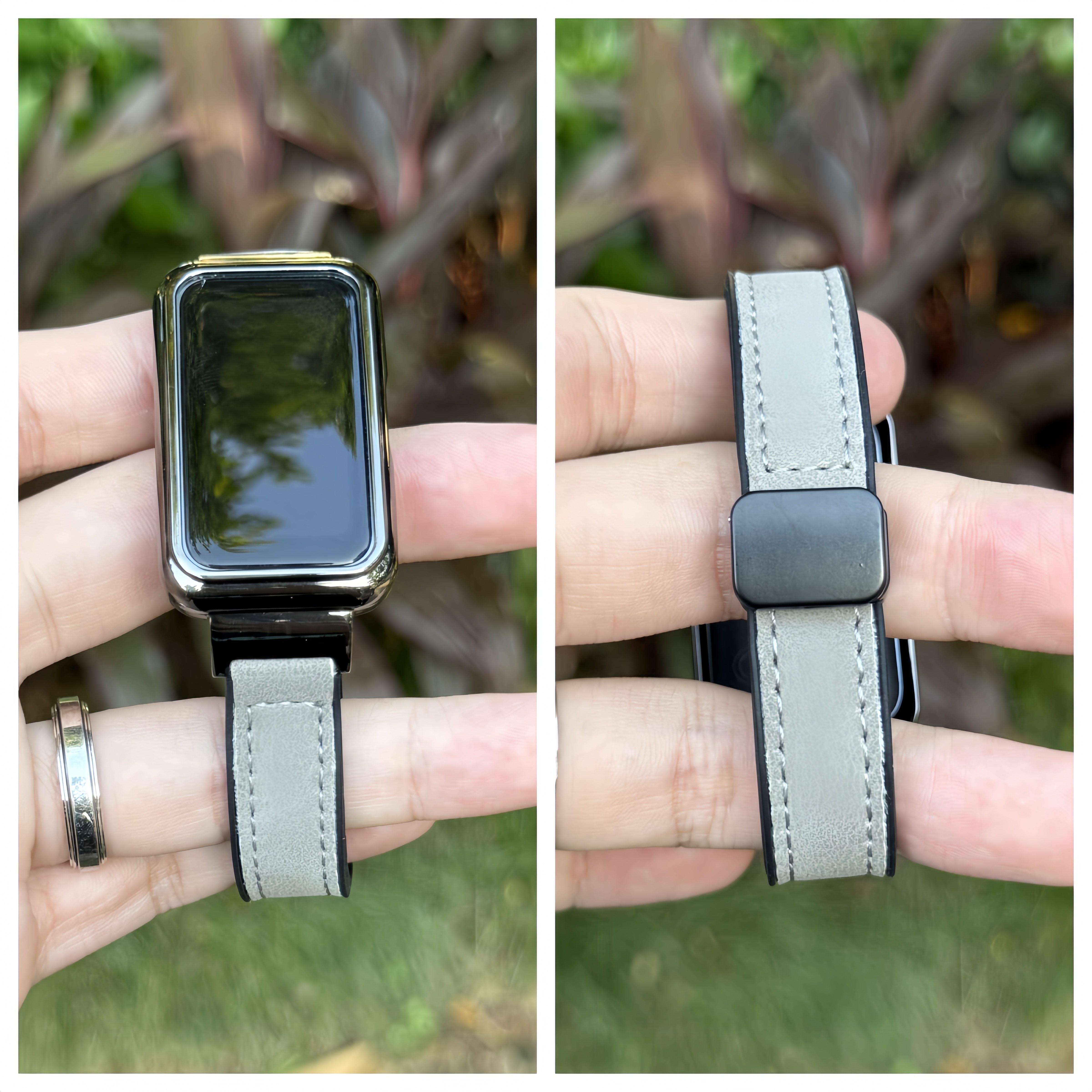 （Tidak termasuk jam）Strap For Huawei Band 8/9/10/11 – Tali Jam Tang Kulit Gaya Olahraga Tahan Air Modis, Aksesoris Pengganti