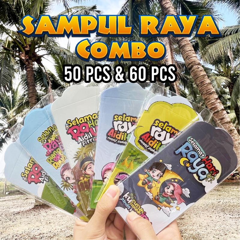 (COMBO SET 50 PCS & 60 PCS) SAMPUL RAYA 2025 - TikTok Shop Malaysia