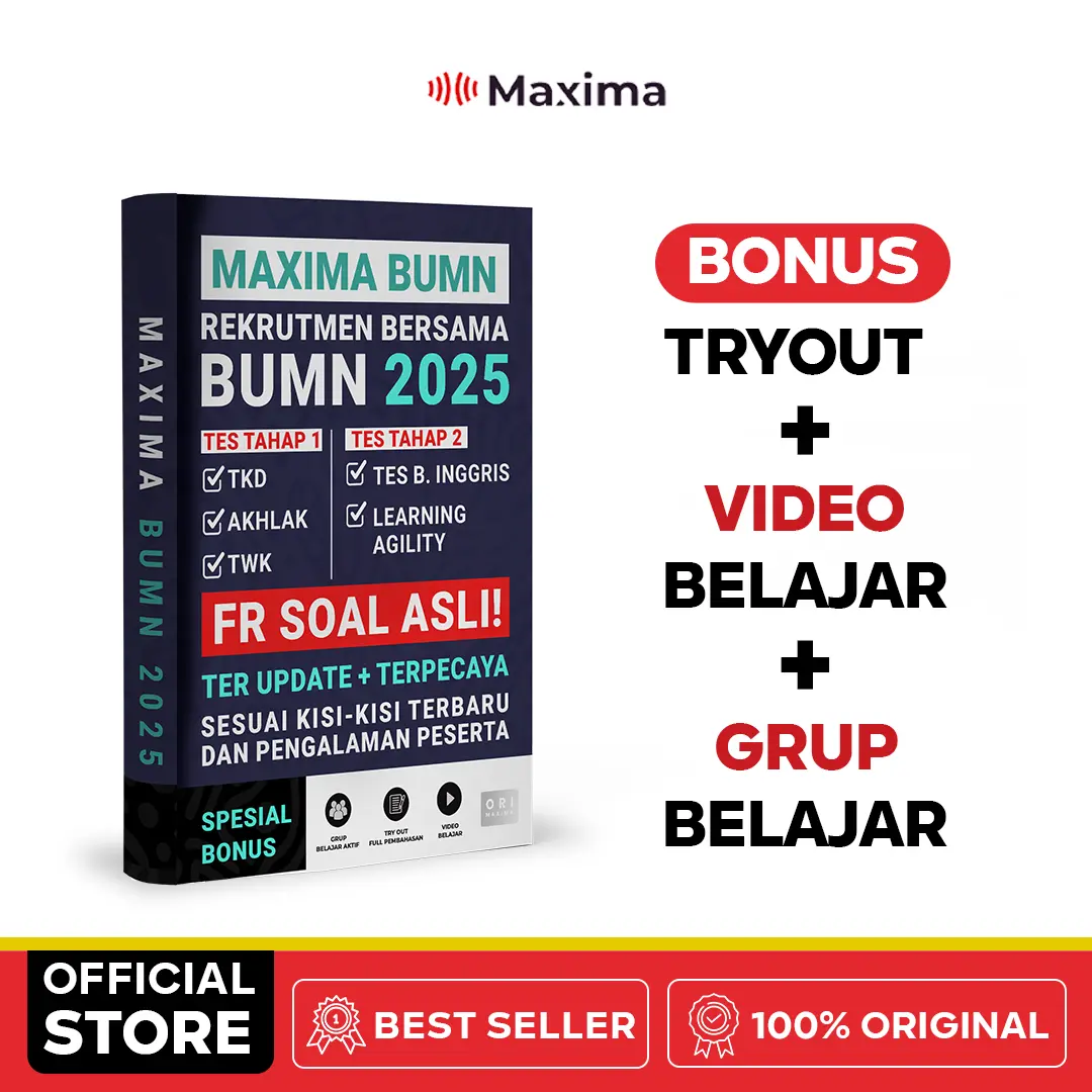 Buku MAXIMA BUMN 2025 - Berisi soal asli & Prediksi Rekrutmen bersama BUMN