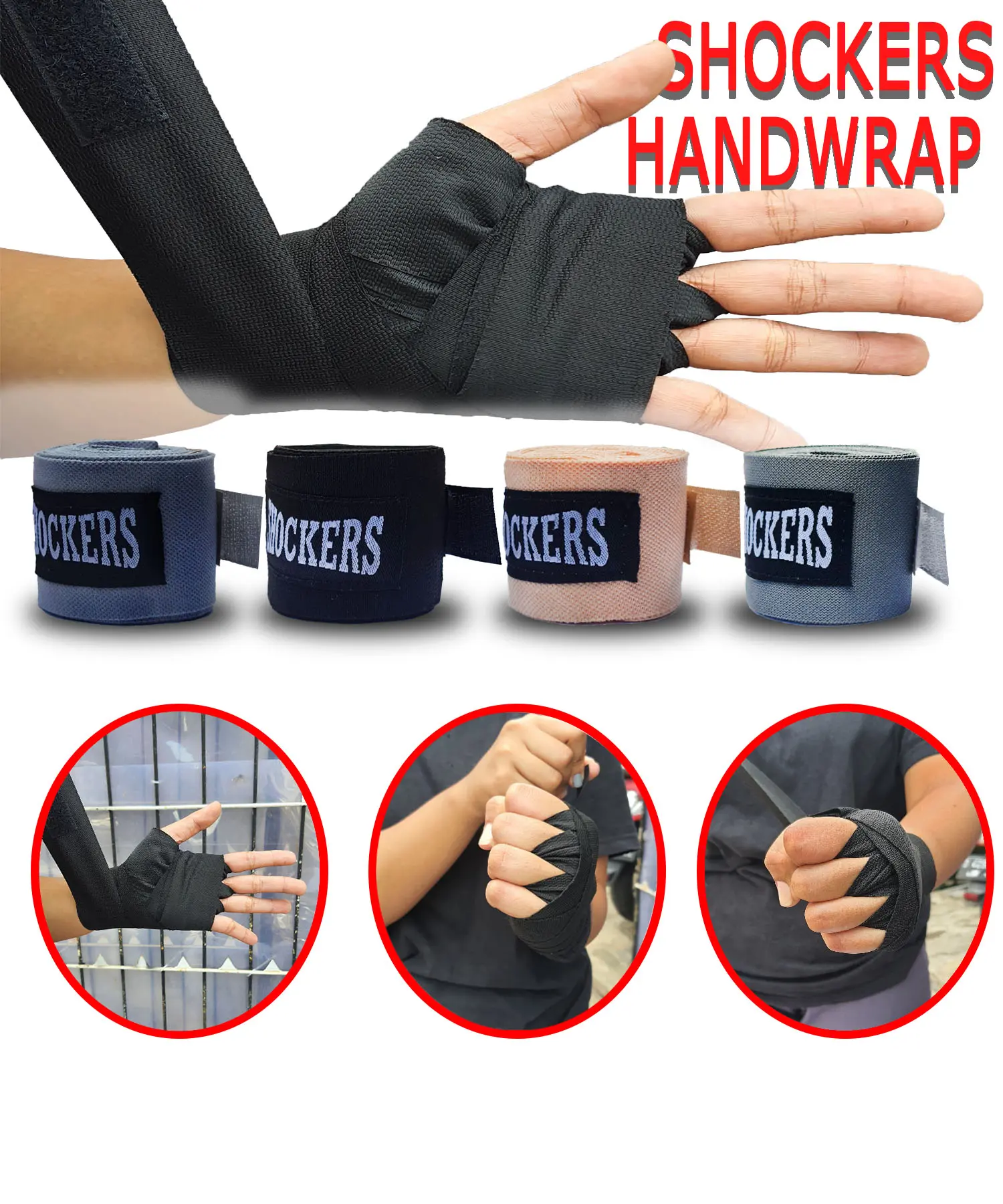 HANDWRAP SHOCKERS 3 METER HAND WRAP BANDAGE TINJU / MUAYTHAI / BOXING - HARANSSHOP