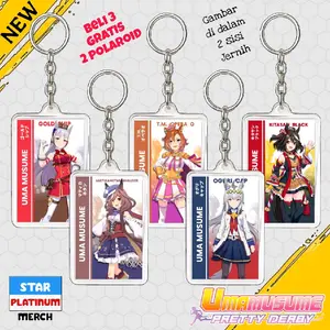 Gantungan Kunci Uma Musume - Keychain Uma Musume Pretty Derby - Ganci Anime - Gantungan Kunci Matikanetanhauser - Oguri Cap - Gold Ship - TM Opera O - Kitasan Black