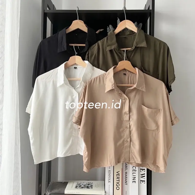 Davi Oversized Crop Top Panjang Rayon Atasan 0