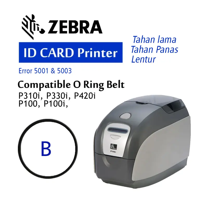 ZEBRA ID Card Printer O Ring Belt / Driver Belt Type P100/100i, P310i/330i,P420i 0