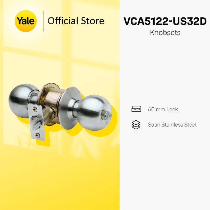 Gambar KUNCI PINTU KNOBSET YALE VCA5122 PRIVACY x US32D x 60mm VISUAL PACKED dari Yale Home Indonesia Kota Administrasi Jakarta Barat Tokopedia
