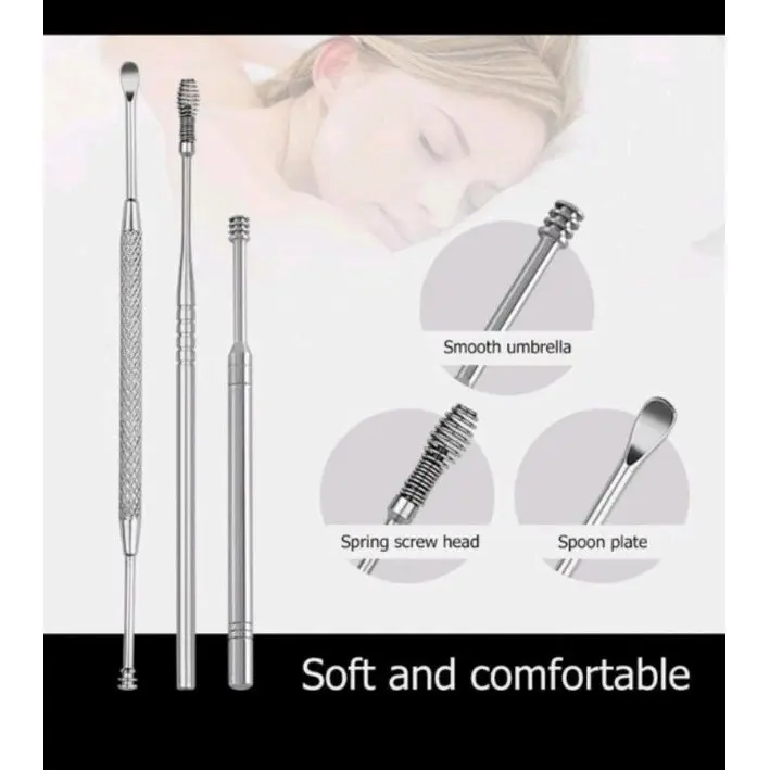 Alat Korek Telinga Pembersih Kuping STAINLESS STEEL 5 IN 1 korek kuping Box Ear 3