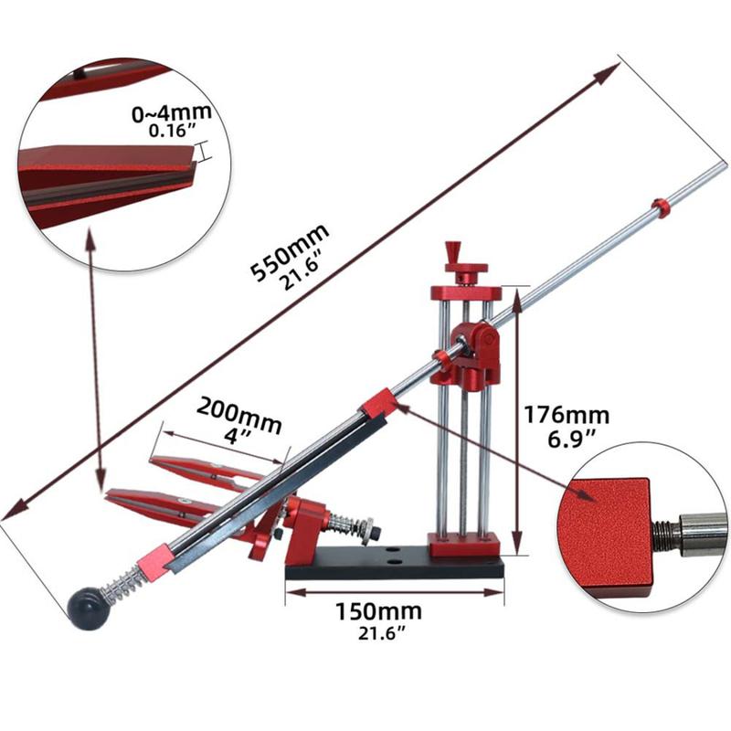 Product Introduction of 1set  Sharpening Frame Professional Fixed Angle Sharpener Whetstone High Precision Grinder Sharpening Tools W/Rail 30