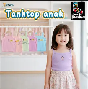 6 Pcs - 12 Pcs Tenktop Anak Perempuan Size S M L XL 3L -  Tangtop Anak Perempuan Karakter Harga Grosir Lusinan Warna Warni Karakter Usia Newborn - 6 Bulan Bahan Katun Lembut kaos kutang Kids Cewe singlet dalam
