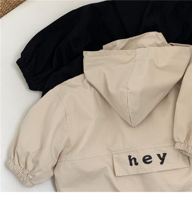 Product Introduction of Japanese and Korean styles~High quality Korean style children's letter hooded windbreaker for boys and girls, handsome coat for spring and autumn fashion children 8