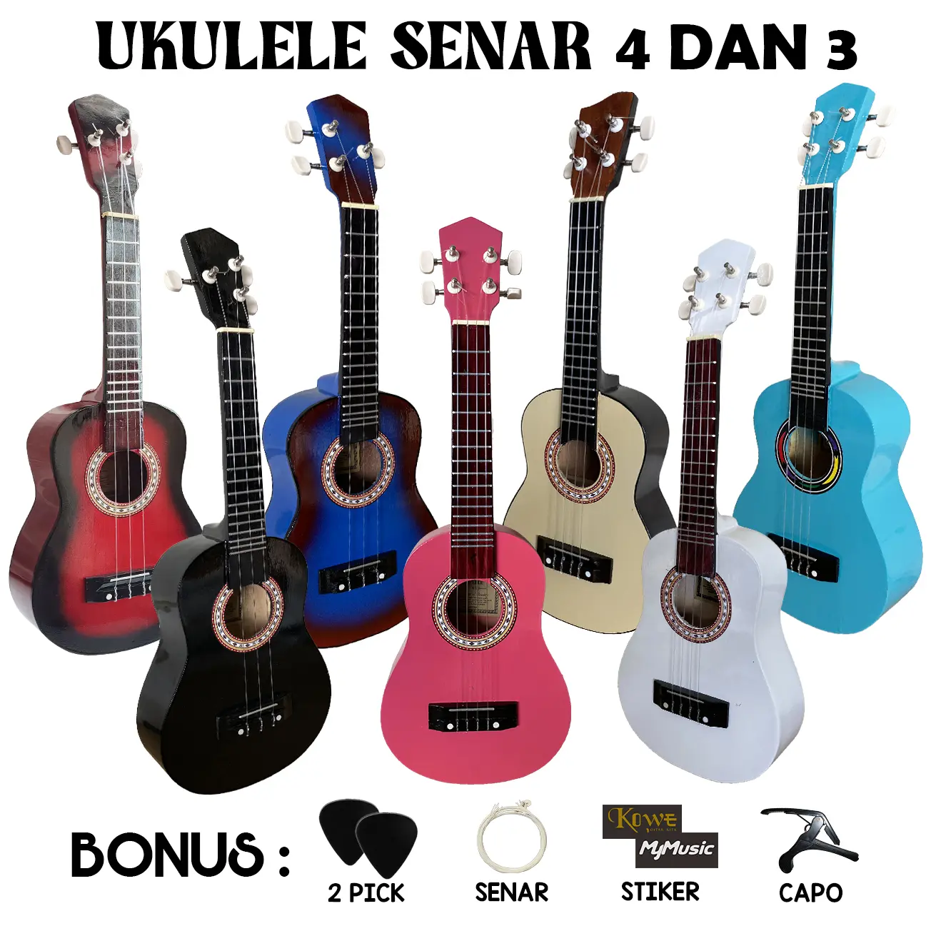Ukulele Soprano Ukuran 21 inch Senar 4 Best Seller