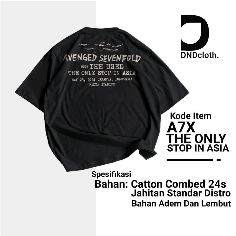 Kaos Avenged Sevenfold The Only Stop In Asia Konser Distro Combed Pria Wanita Lembut Nyaman 1