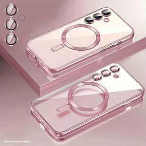 Funda magnética para teléfono con Protector de lente de cámara, 1 cuenta de cubierta protectora para teléfono, accesorios para teléfono compatibles con Samsung A36 A56 A26 A16 A17 A55 5G A35 5G A15 A25 A05S A06 A07, carcasa