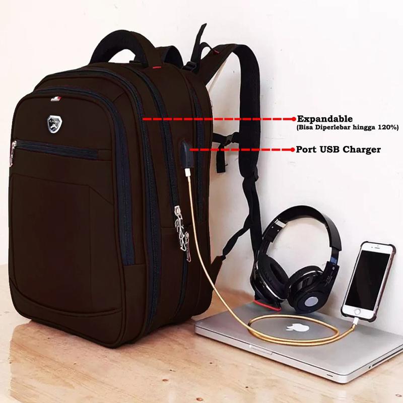 PL POWER Tas Pria Ransel Laptop Import Tas Polo Original Tas Laptop USB Tas Punggung Casual Pria 2