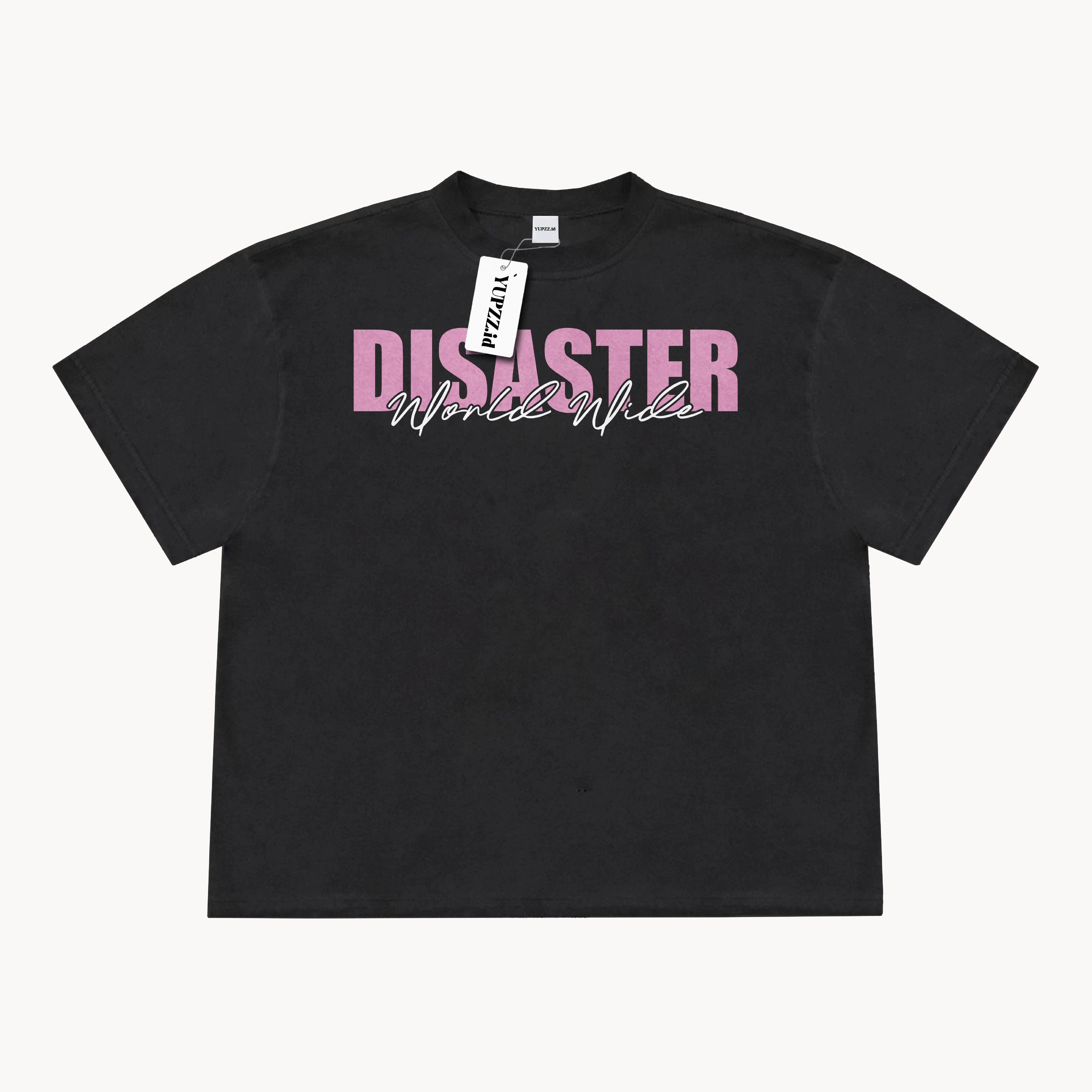 Tshirt Boxy Oversized Disaster Black Pria Dan Wanita